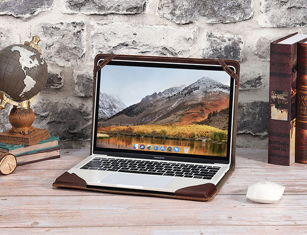 DEEPKEE original nubuck handmade full-grain genuine leather cowhide bag Suitable for 13.3-inch MacBookPro/Air Leather Vintage Laptop Protective Case #2117