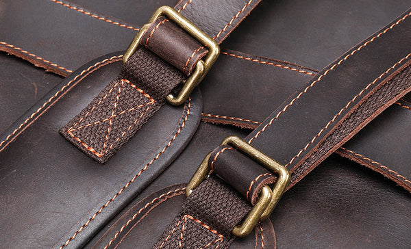 DEEPKEE original nubuck handmade full-grain genuine leather cowhide bag Bartholomew Cowhide Backpack No5008