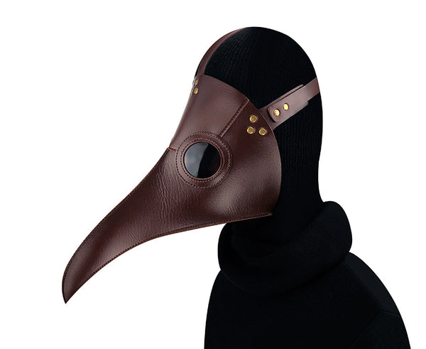 DEEPKEE original nubuck handmade full-grain genuine leather cowhide bag Plague Doctor Bird Mask Long Nose Beak Cosplay Steampunk Costume #FHG107