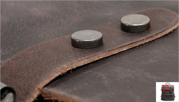 DEEPKEE original nubuck handmade full-grain genuine leather cowhide bag Vintage Waxed Canvas Backpack, Waterproof Rucksack # 8064K_1