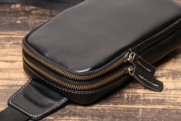 DEEPKEE original nubuck handmade full-grain genuine leather cowhide bag Freddie Chest Bag No.4018