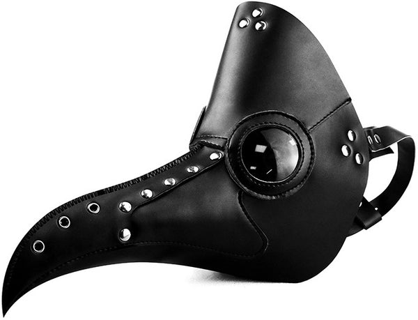 DEEPKEE original nubuck handmade full-grain genuine leather cowhide bag Halloween Steampunk Plague doctor Beak Mask Ball Party Mask HG65006