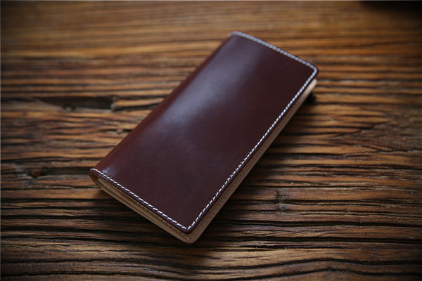 DEEPKEE original nubuck handmade full-grain genuine leather cowhide bag Handmade Personalized harley Leather Bifold Wallet #125_1