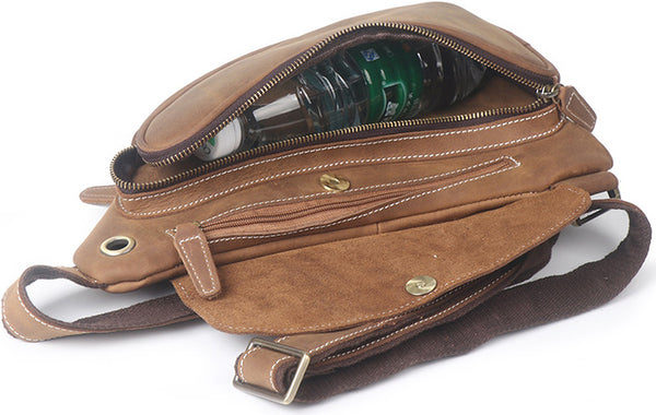 DEEPKEE original nubuck handmade full-grain genuine leather cowhide bag Theodoric Sports shoulder bag No.J090