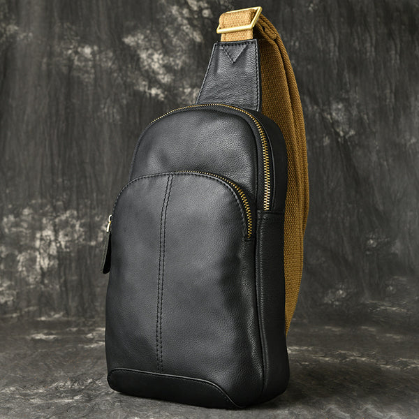 DEEPKEE original nubuck handmade full-grain genuine leather cowhide bag Leather Fitted Sling Bag No.3393