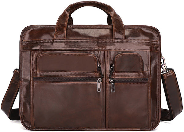 DEEPKEE original nubuck handmade full-grain genuine leather cowhide bag The DEEPKEE Executive attaché case #7093C