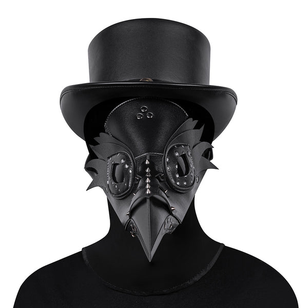 DEEPKEE original nubuck handmade full-grain genuine leather cowhide bag Deepkee Bird Mask Long PU Leather Steampunk Mask #FPBM064