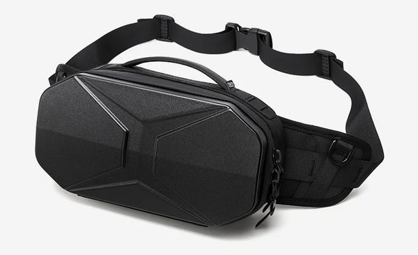 DEEPKEE original nubuck handmade full-grain genuine leather cowhide bag Sling Bag Hard Shell Crossbody Bag Waterproof Short Trip USB Charging Port Teenage 10L No.9509