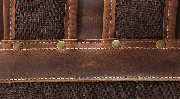 DEEPKEE original nubuck handmade full-grain genuine leather cowhide bag The Drawstring Backpack #6584