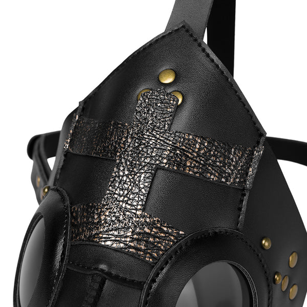 DEEPKEE original nubuck handmade full-grain genuine leather cowhide bag Punk Halloween Plague Doctor Mask Headgear #FPBM059