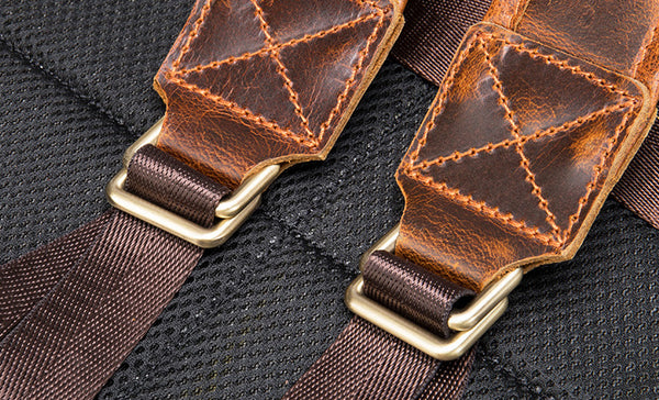 DEEPKEE original nubuck handmade full-grain genuine leather cowhide bag Octavius Outdoor Multifunctional Backpack No.7422