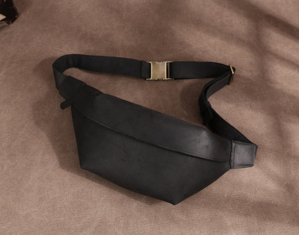 DEEPKEE original nubuck handmade full-grain genuine leather cowhide bag Leather Fanny Packs Waist Bag #2021