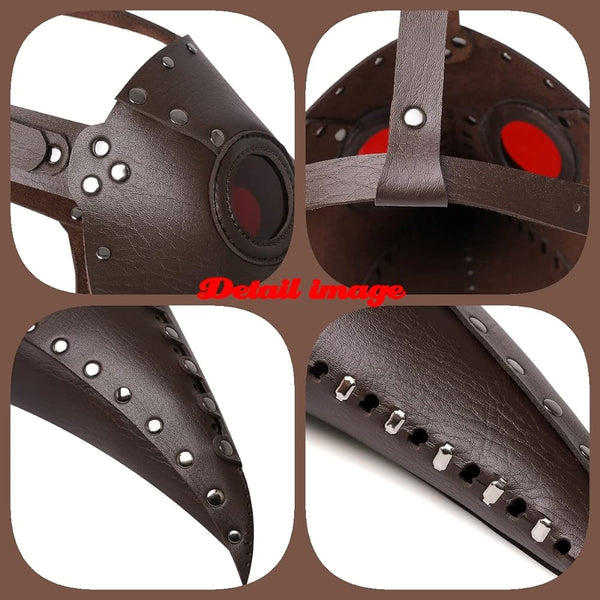 DEEPKEE original nubuck handmade full-grain genuine leather cowhide bag Deepkee Plague Doctor Bird Mask Headgear Novelty Masks #FPBM080