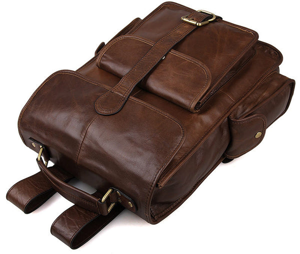 DEEPKEE original nubuck handmade full-grain genuine leather cowhide bag The Mahi Leather Backpack #7283