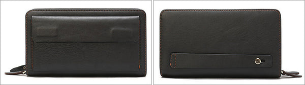 DEEPKEE original nubuck handmade full-grain genuine leather cowhide bag Deepkee Cowhide Single/Double-Layered Zip Wallet #9069