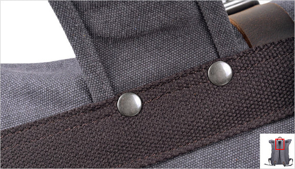 DEEPKEE original nubuck handmade full-grain genuine leather cowhide bag Deepkee®handmade Canvas&leather Roll Top Expansion Backpack No.5118