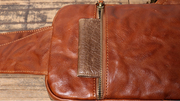 DEEPKEE original nubuck handmade full-grain genuine leather cowhide bag Winston Hand-scratch Crossbody Sling Bags No.30295