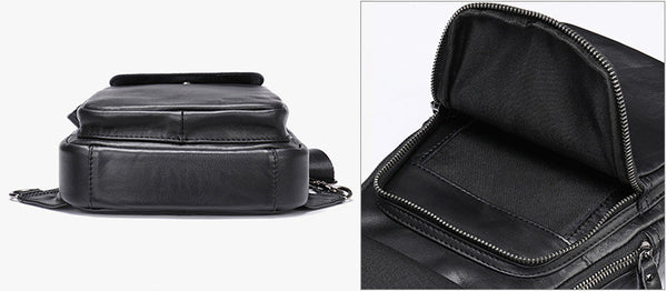 DEEPKEE original nubuck handmade full-grain genuine leather cowhide bag DEEPKEE LEATHER | Genuine Chest Crossbody Sling Bags NO.7589