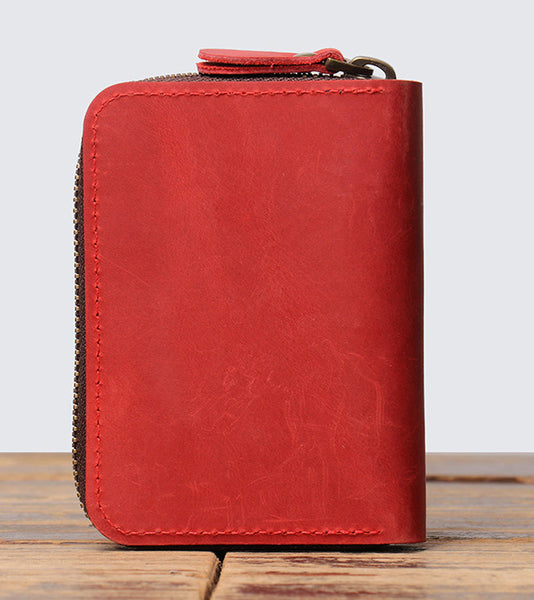 DEEPKEE original nubuck handmade full-grain genuine leather cowhide bag DEEPKEEE HANDMADE Mouth Organ Wallet/Card Holder No.J005