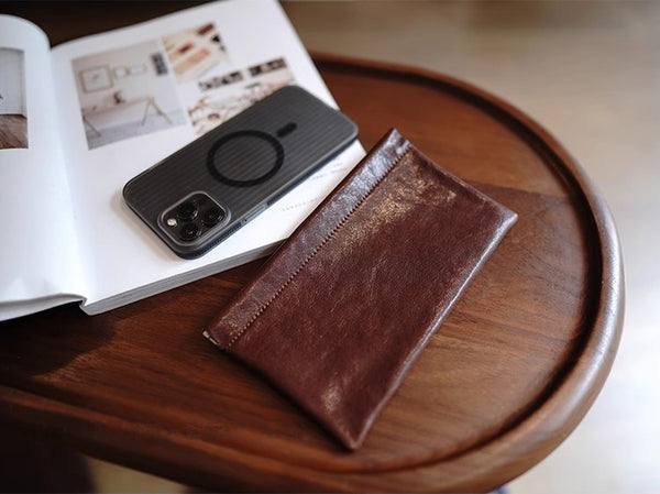 DEEPKEE original nubuck handmade full-grain genuine leather cowhide bag Handcrafted Leather Coin Purse & Card Organizer Wallet #D80591