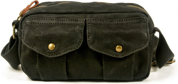 DEEPKEE original nubuck handmade full-grain genuine leather cowhide bag Leather&Canvas Fanny Pack Bag #5032