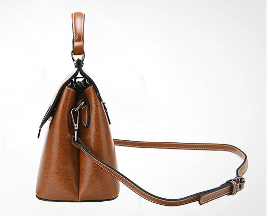 DEEPKEE original nubuck handmade full-grain genuine leather cowhide bag Cowhide Satchel Bag for Outgoing #6975-D