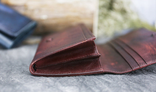 DEEPKEE original nubuck handmade full-grain genuine leather cowhide bag Deepkee Leather Carving Dragonflies Wallet #9630