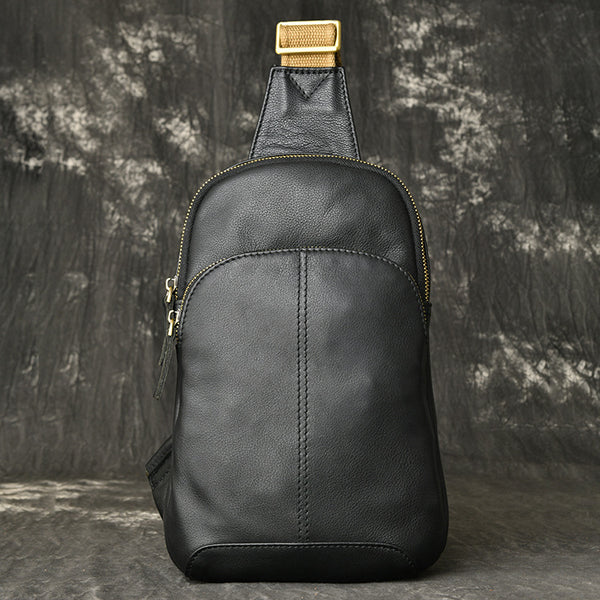 DEEPKEE original nubuck handmade full-grain genuine leather cowhide bag Leather Fitted Sling Bag No.3393