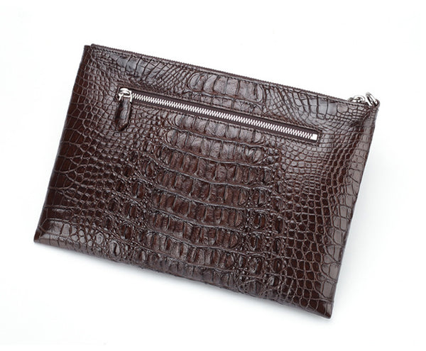 DEEPKEE original nubuck handmade full-grain genuine leather cowhide bag Crocodile Leather Clutch Bag For Men #2024