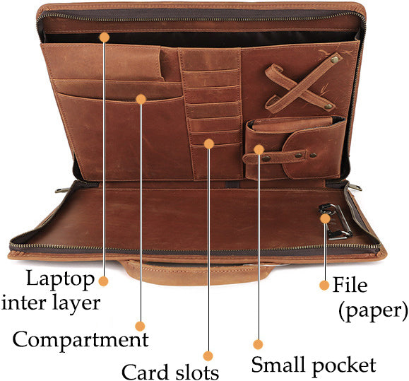 DEEPKEE original nubuck handmade full-grain genuine leather cowhide bag DEEPKEE genuine leather multifunctional briefcase 15.6 inch men's bag #2220