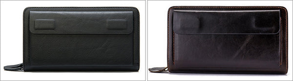 DEEPKEE original nubuck handmade full-grain genuine leather cowhide bag Deepkee Cowhide Single/Double-Layered Zip Wallet #9069