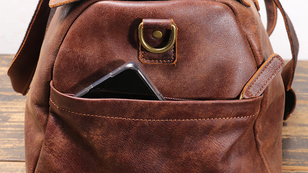 DEEPKEE original nubuck handmade full-grain genuine leather cowhide bag Marty Nubuck Duffle Bag No.S1618