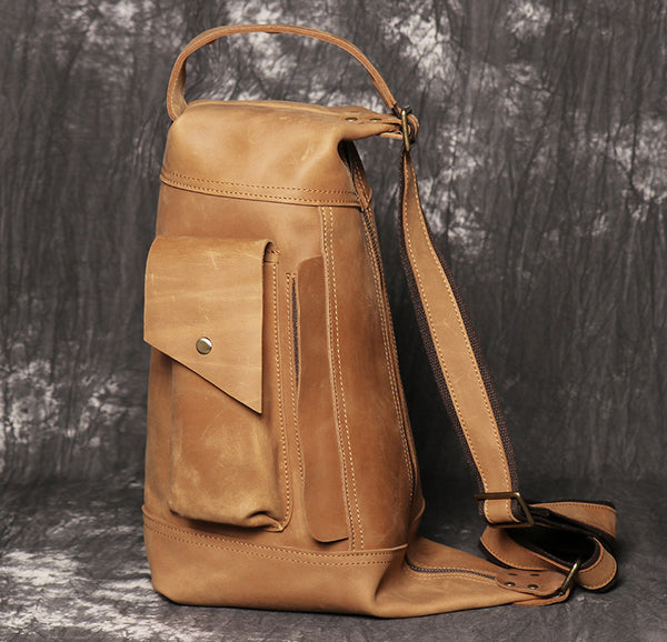 DEEPKEE original nubuck handmade full-grain genuine leather cowhide bag San Francisco 49ers Mountaineering bag No.30149