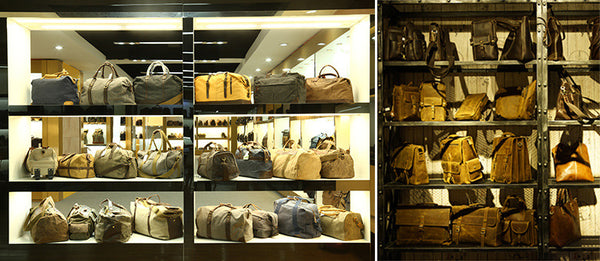 DEEPKEE original nubuck handmade full-grain genuine leather cowhide bag Deepkee Retro Travel Canvas Backpack #5191_1