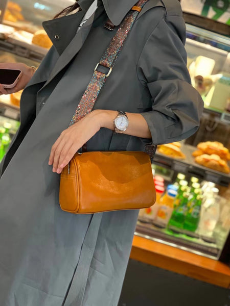 DEEPKEE original nubuck handmade full-grain genuine leather cowhide bag Cowhide Crossbody Bag 7115-D