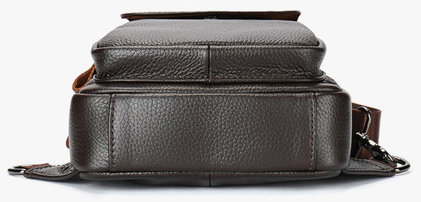 DEEPKEE original nubuck handmade full-grain genuine leather cowhide bag DEEPKEE LEATHER | Genuine Chest Crossbody Sling Bags NO.7589