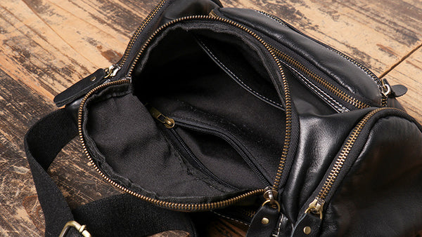 DEEPKEE original nubuck handmade full-grain genuine leather cowhide bag Adrian Zippered Bag No.3726