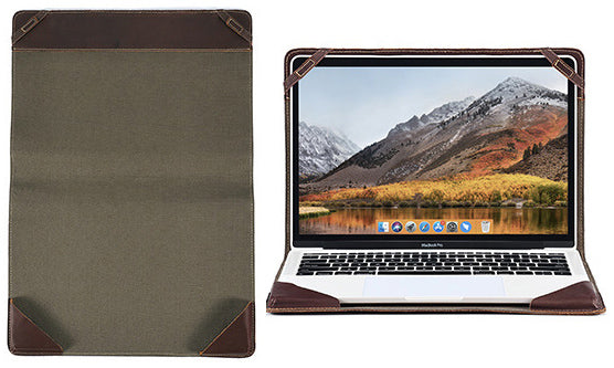 DEEPKEE original nubuck handmade full-grain genuine leather cowhide bag Suitable for 13.3-inch MacBookPro/Air Leather Vintage Laptop Protective Case #2117