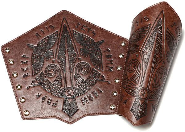 DEEPKEE original nubuck handmade full-grain genuine leather cowhide bag DEEPKEE Pirate Knights PU Lace-Up Wristband Arm Guards  FAS050