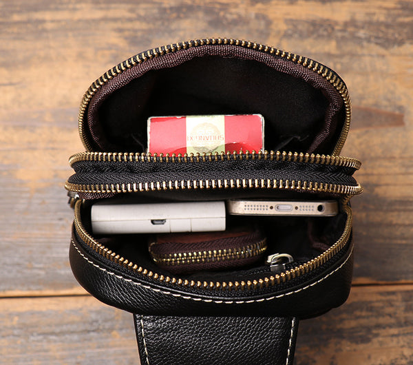 DEEPKEE original nubuck handmade full-grain genuine leather cowhide bag Freddie Chest Bag No.4018