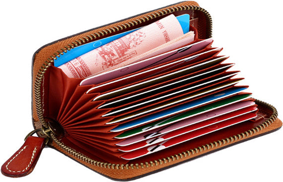 DEEPKEE original nubuck handmade full-grain genuine leather cowhide bag Deepkee Leather Feather Totem Card Holder/Wallet #0926