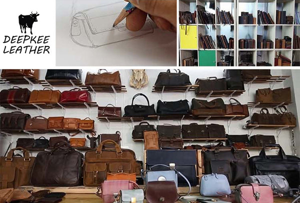 DEEPKEE original nubuck handmade full-grain genuine leather cowhide bag The Duffel Luggage Bag #6482 Our Men's Leather Duffle Bag with Shoe Compartment.