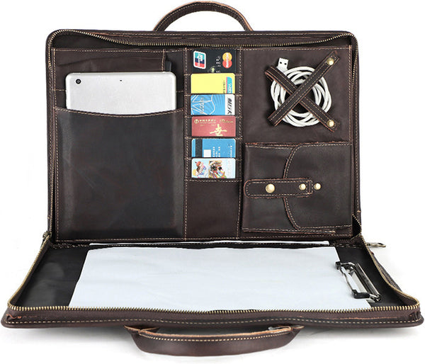 DEEPKEE original nubuck handmade full-grain genuine leather cowhide bag DEEPKEE genuine leather multifunctional briefcase 15.6 inch men's bag #2220