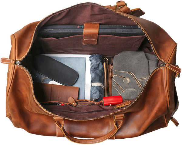 DEEPKEE original nubuck handmade full-grain genuine leather cowhide bag DEEPKEE HANDMADE LEATHER | Oz Oversized Duffle Bag No.30183