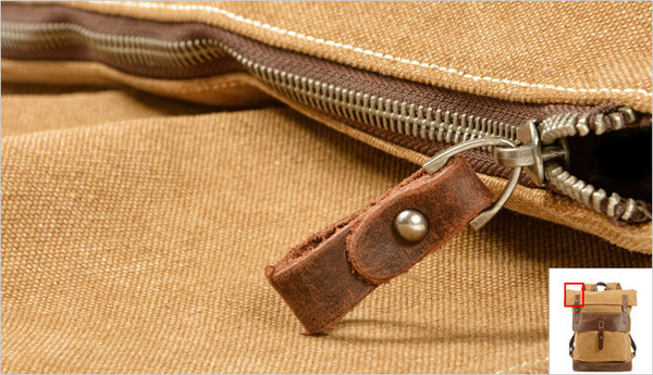 DEEPKEE original nubuck handmade full-grain genuine leather cowhide bag Leather&Canvas Fanny Pack Bag #5032