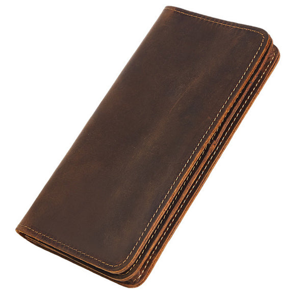 DEEPKEE original nubuck handmade full-grain genuine leather cowhide bag The Long Wallet #2043