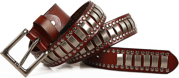 DEEPKEE original nubuck handmade full-grain genuine leather cowhide bag Deepkee Handcrafted Cowhide Studded Belt #655759
