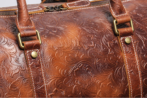 DEEPKEE original nubuck handmade full-grain genuine leather cowhide bag DEEPKEE LEATHER | Sheridan Style Duffle Bag No.30009-5