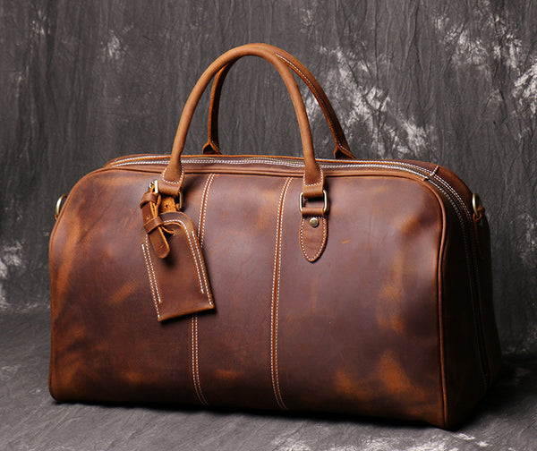 DEEPKEE original nubuck handmade full-grain genuine leather cowhide bag DEEPKEE LEATHER | The Lincoln Travel Bag No.30075