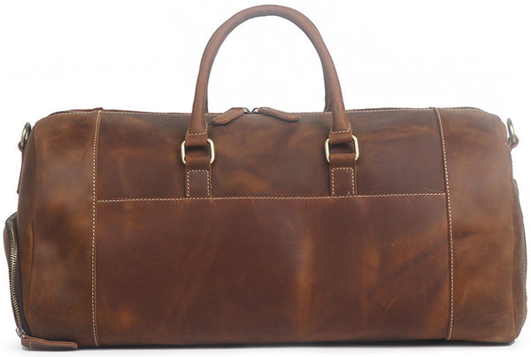 DEEPKEE original nubuck handmade full-grain genuine leather cowhide bag DEEPKEE HANDMADE | Caesar Crazy Horse Leather Luggage bag No.1188